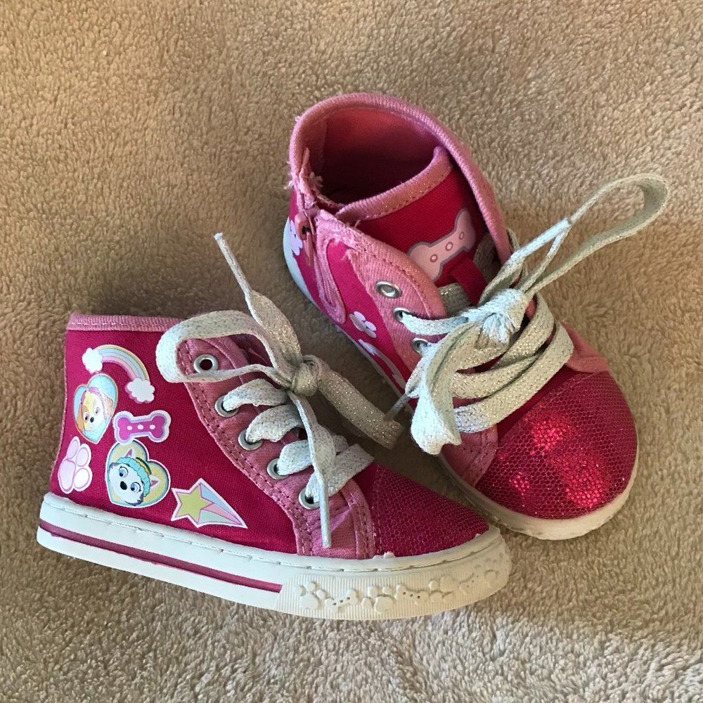 NICKELODEON PAW PATROL HIGH TOP TODDLER SNEAKERS SIZE 7 in color PInk